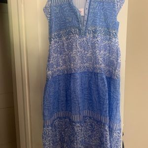 NWT blue and white Bella Tu all cotton dress XL